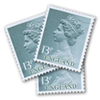 Stamp showing royalty in england wearing diamonds